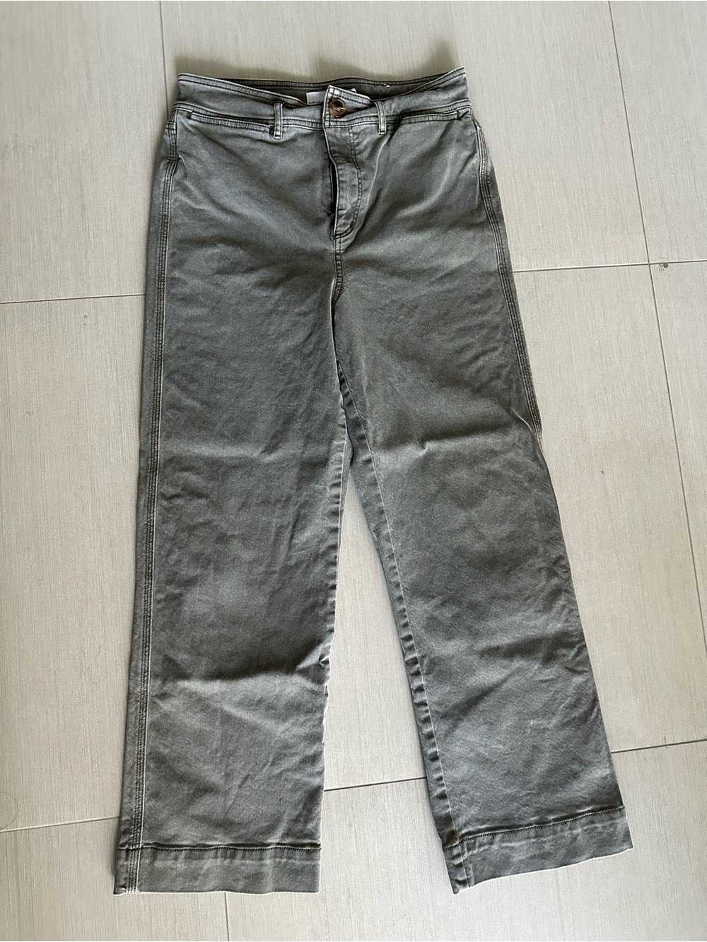 LOFT Wide-Leg Pants in Gray